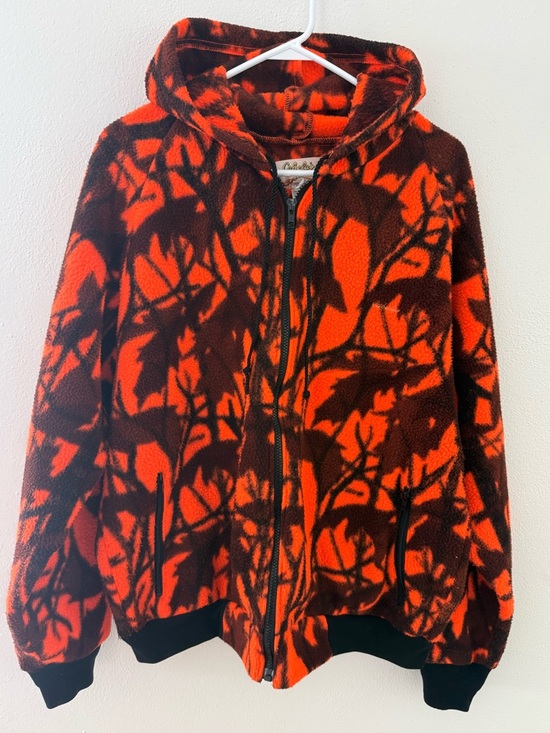 Cabela's Other - VINTAGE Cabela’s Blaze Orange Camo Fleece Bomber Jacket
